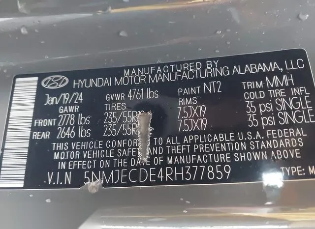 5NMJECDE4RH377859 2024 2024 Hyundai Tucson- Limited 9