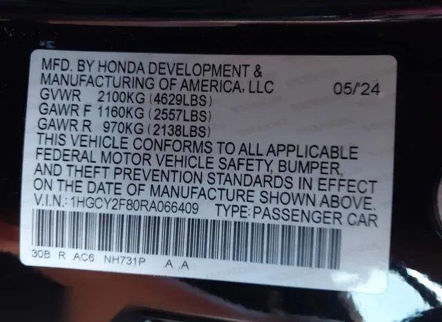 1HGCY2F80RA066409 2024 2024 Honda Accord- Hybrid Touring 9