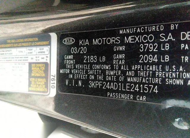 3KPF24AD1LE241574 2020 2020 KIA Forte- Lxs 9