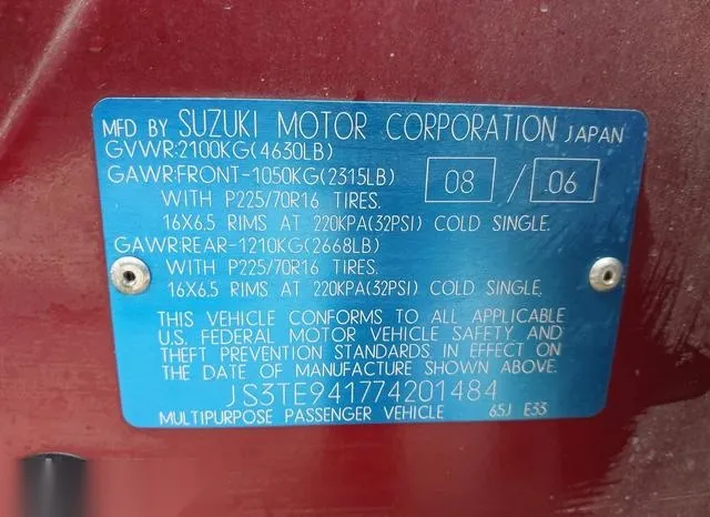 JS3TE941774201484 2007 2007 Suzuki Grand Vitara 9