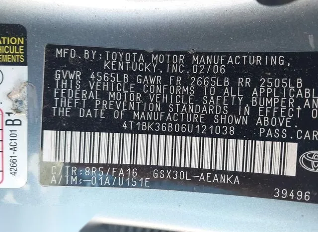 4T1BK36B06U121038 2006 2006 Toyota Avalon- XL 9