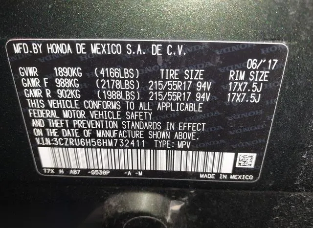 3CZRU6H56HM732411 2017 2017 Honda HR-V- EX 9