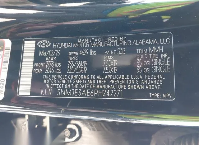 5NMJE3AE6PH242271 2023 2023 Hyundai Tucson- Limited 9