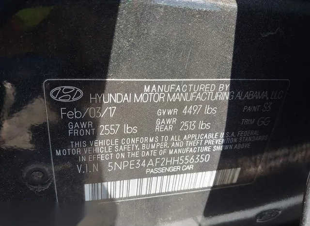 5NPE34AF2HH556350 2017 2017 Hyundai Sonata- Sport 9