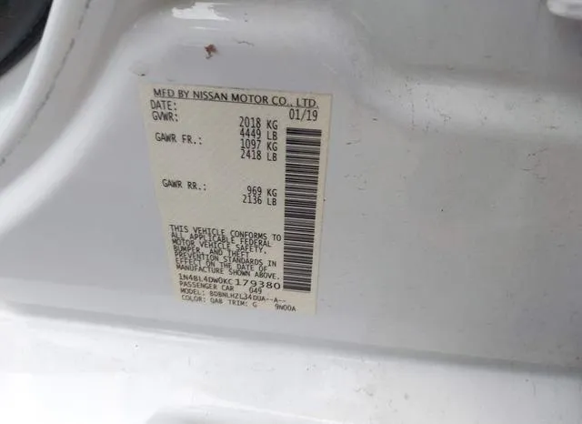 1N4BL4DW0KC179380 2019 2019 Nissan Altima- 2-5 SV 9