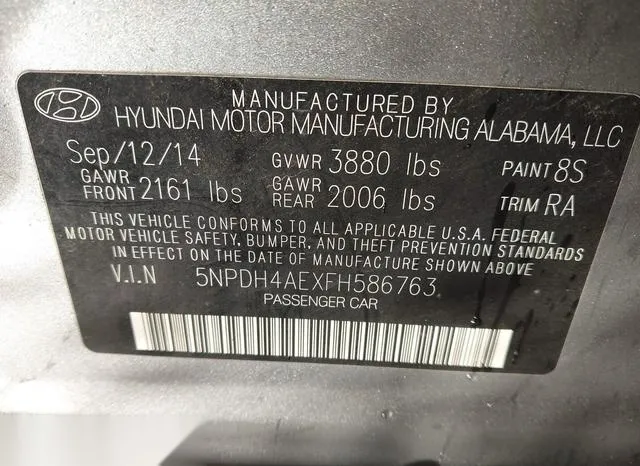 5NPDH4AEXFH586763 2015 2015 Hyundai Elantra- SE 9