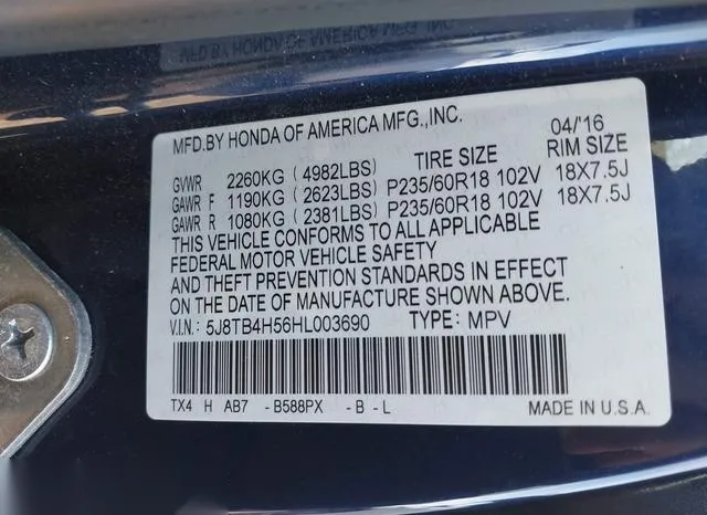 5J8TB4H56HL003690 2017 2017 Acura RDX- Technology   Acurawa 9