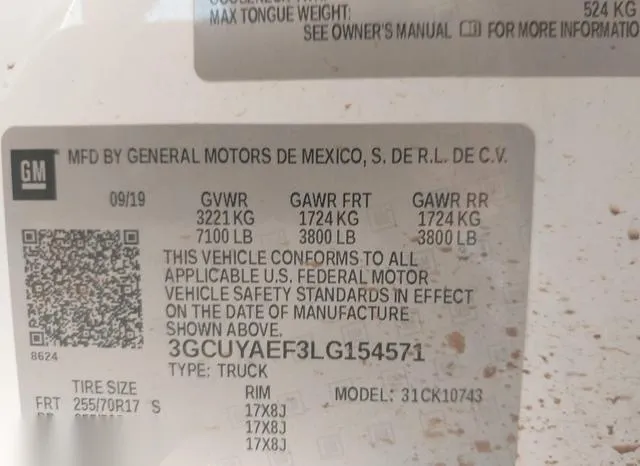 3GCUYAEF3LG154571 2020 2020 Chevrolet Silverado 1500- 4Wd 9