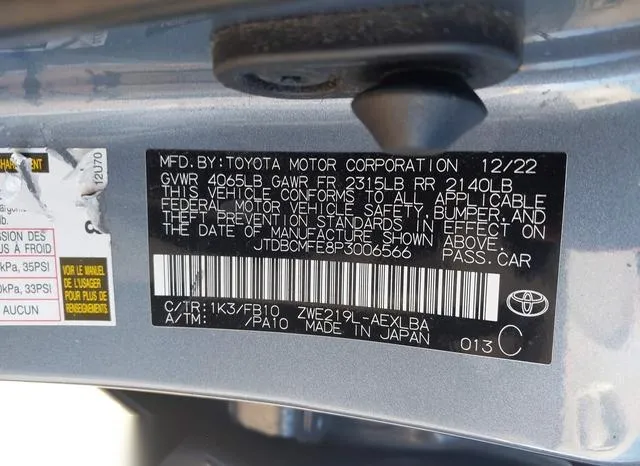 JTDBCMFE8P3006566 2023 2023 Toyota Corolla- Hybrid Le 9