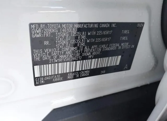 2T3W1RFV5RC286212 2024 2024 Toyota RAV4- Xle 9