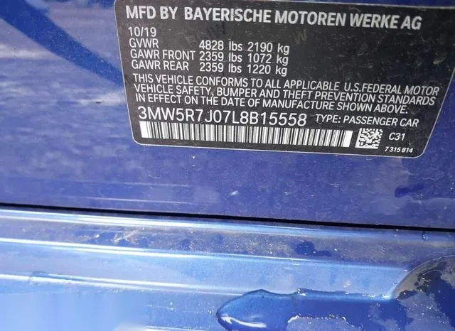 3MW5R7J07L8B15558 2020 2020 BMW 3 Series- 330I Xdrive 9