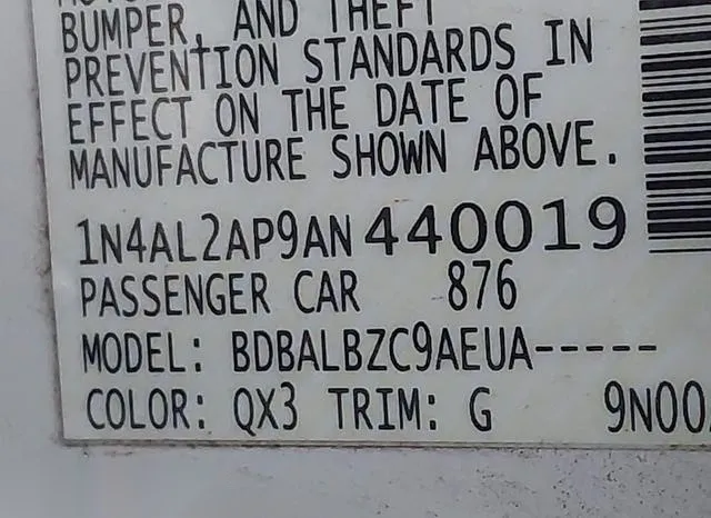 1N4AL2AP9AN440019 2010 2010 Nissan Altima- 2-5 S 9