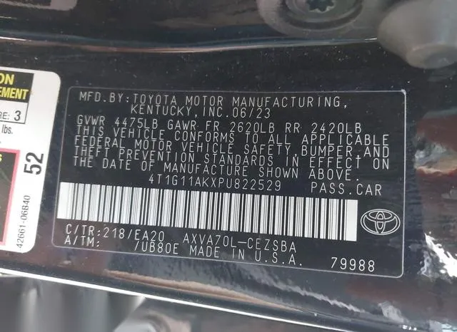 4T1G11AKXPU822529 2023 2023 Toyota Camry- SE 9