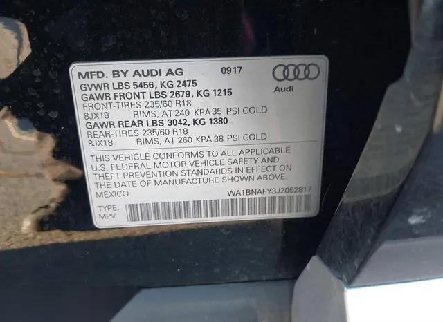 WA1BNAFY3J2052817 2018 2018 Audi Q5- 2-0T Premium/2-0T Tech 9