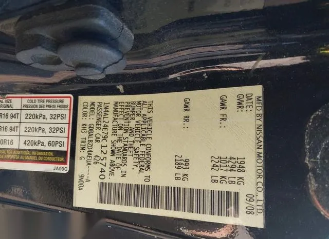 1N4AL24E79C125740 2009 2009 Nissan Altima- 2-5 S 9