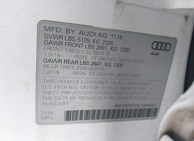 WA1EECF33L1044643 2020 2020 Audi Q3- Premium Plus 45 Tfsi S 9