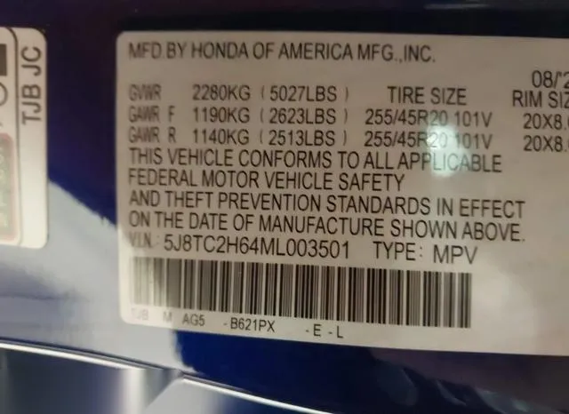 5J8TC2H64ML003501 2021 2021 Acura RDX- A-Spec Package 9