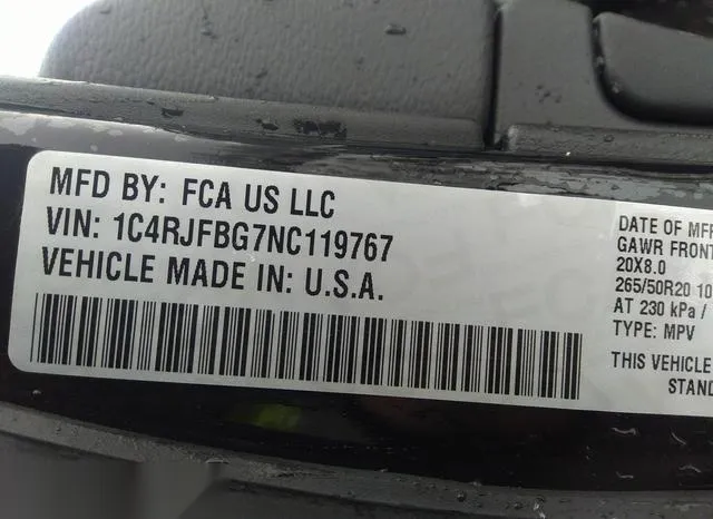 1C4RJFBG7NC119767 2022 2022 Jeep Grand Cherokee Wk- Limited 9