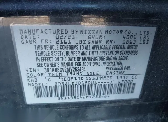 3N1AB8CV2MY253484 2021 2021 Nissan Sentra- Sv Xtronic Cvt 9