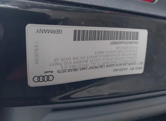 WAUBNCF59JA006807 2018 2018 Audi A5- 2-0T Premium 9