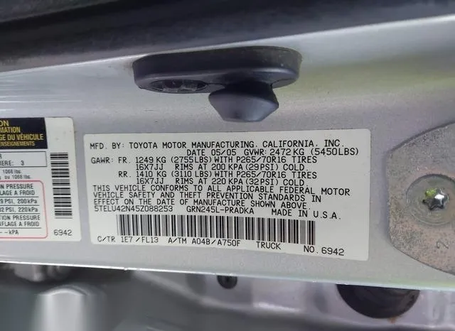 5TELU42N45Z088253 2005 2005 Toyota Tacoma- Double Cab 9