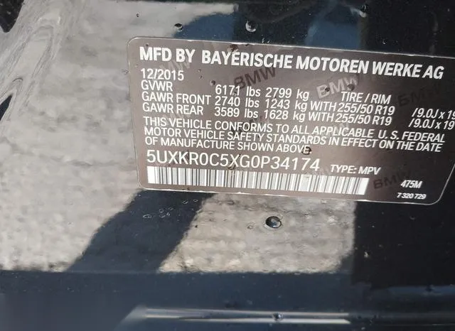 5UXKR0C5XG0P34174 2016 2016 BMW X5- Xdrive35I 9