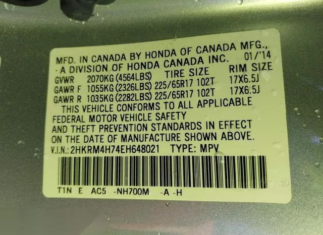 2HKRM4H74EH648021 2014 2014 Honda CR-V- Ex-L 9