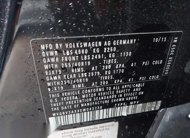 WVGBV3AXXEW043736 2014 2014 Volkswagen Tiguan- R-Line 9