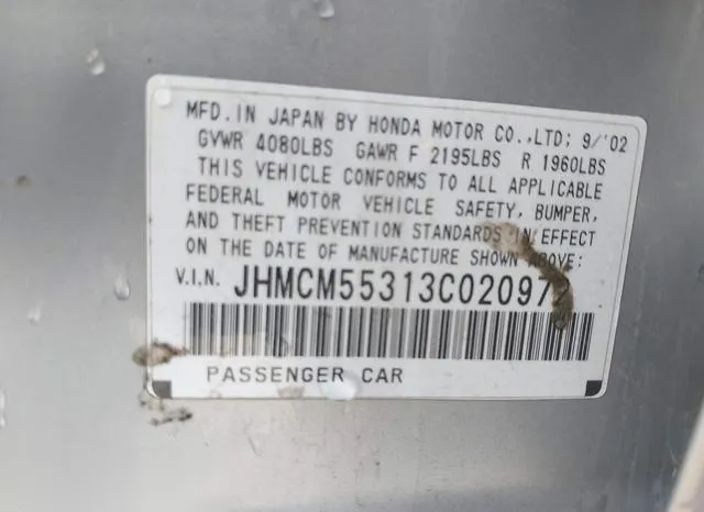 JHMCM55313C020972 2003 2003 Honda Accord- 2-4 LX 9