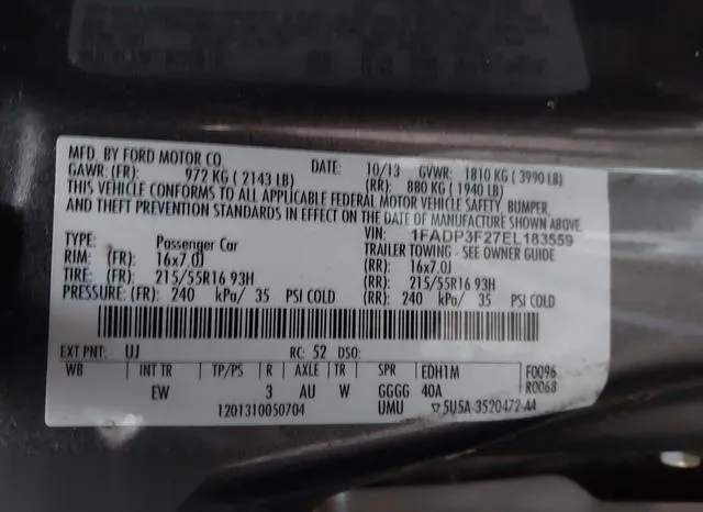 1FADP3F27EL183559 2014 2014 Ford Focus- SE 9