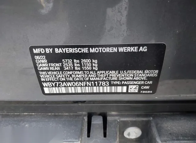 WBY73AW06NFN11783 2022 2022 BMW I4- Edrive40 9