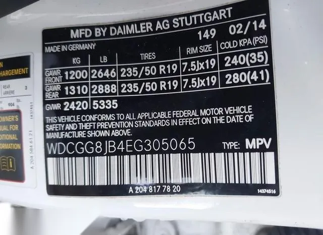 WDCGG8JB4EG305065 2014 2014 Mercedes-Benz GLK 350- 4Matic 9