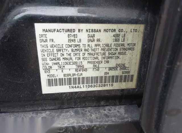 1N4AL11D63C328115 2003 2003 Nissan Altima- 2-5 S 9