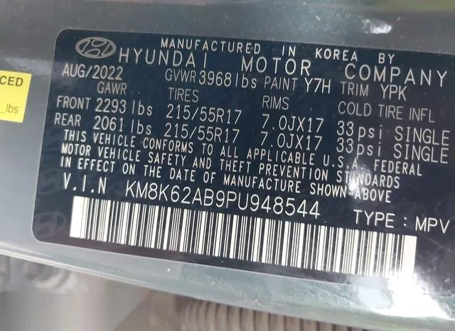 KM8K62AB9PU948544 2023 2023 Hyundai Kona- Sel 9