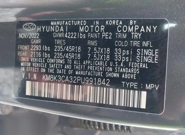 KM8K3CA32PU991842 2023 2023 Hyundai Kona- N Line 9