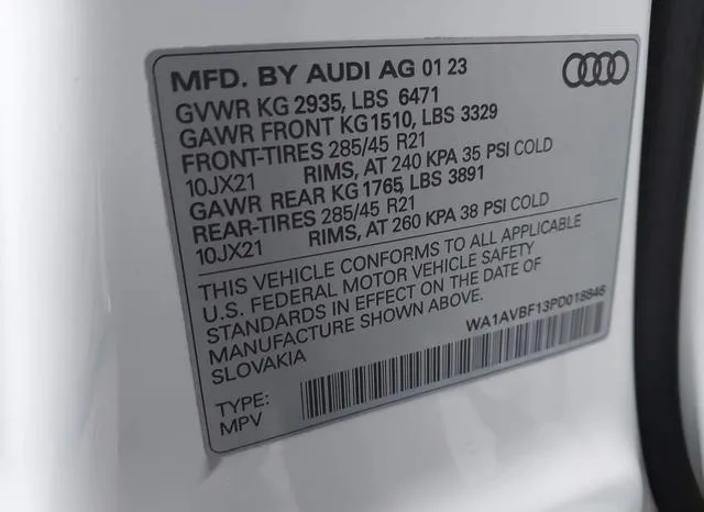 WA1AVBF13PD018846 2023 2023 Audi Q8- Premium 55 Tfsi Quattr 9