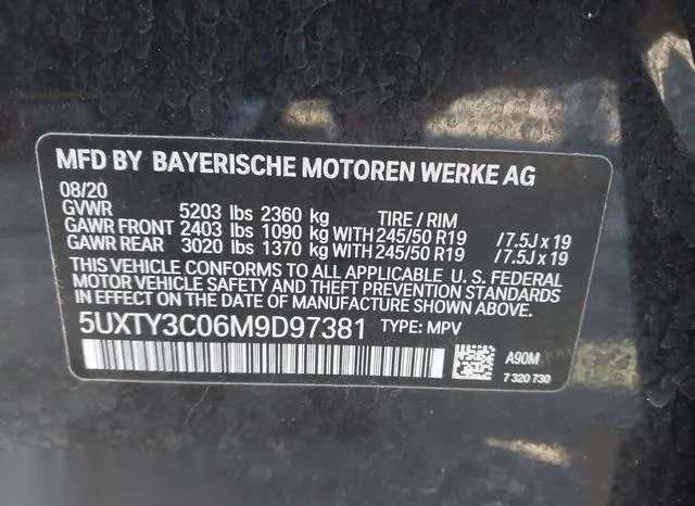 5UXTY3C06M9D97381 2021 2021 BMW X3- Sdrive30I 9