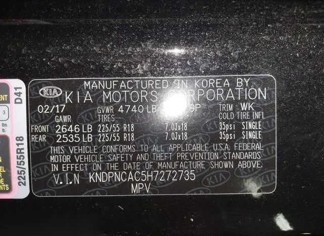 KNDPNCAC5H7272735 2017 2017 KIA Sportage- EX 9