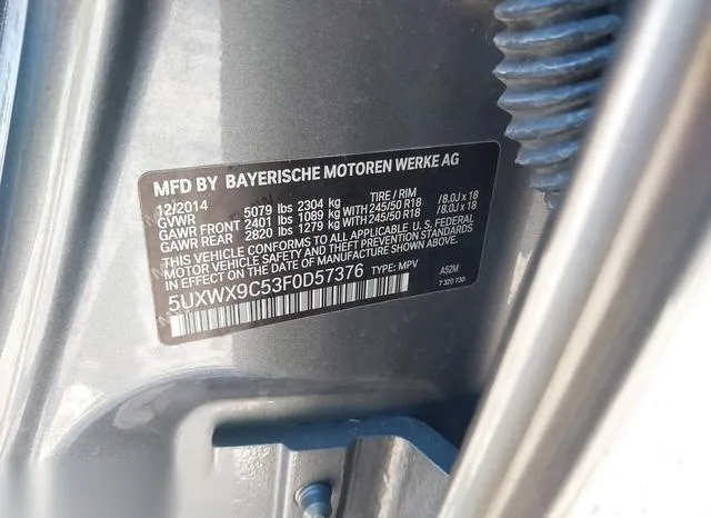 5UXWX9C53F0D57376 2015 2015 BMW X3- Xdrive28I 9