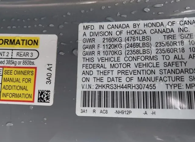 2HKRS3H44RH307455 2024 2024 Honda CR-V- Ex 2Wd 9