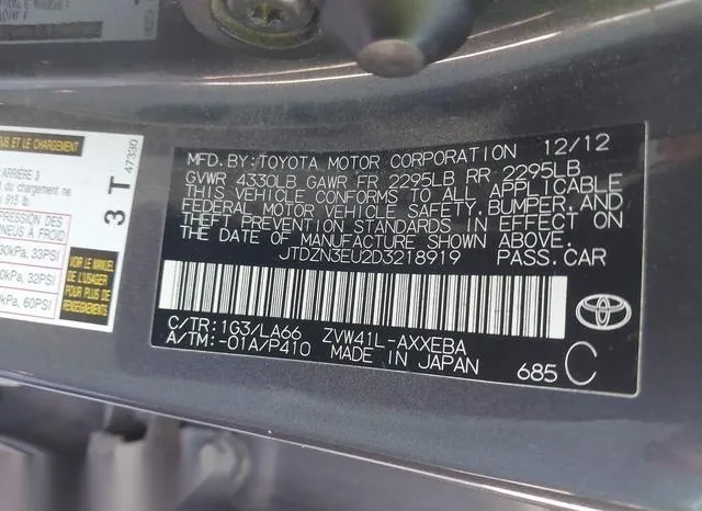 JTDZN3EU2D3218919 2013 2013 Toyota Prius- V Five 9