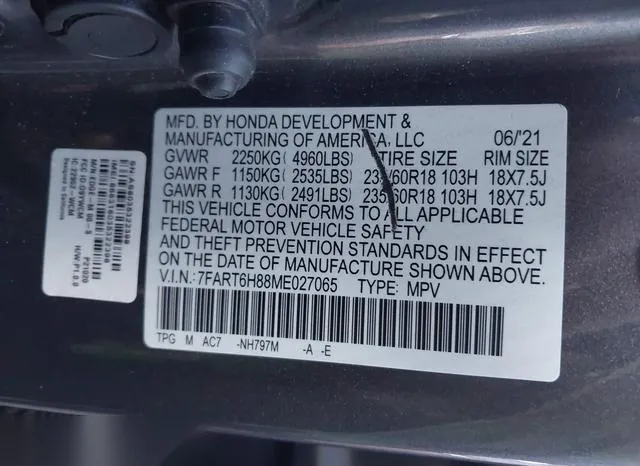 7FART6H88ME027065 2021 2021 Honda CR-V- Hybrid Ex-L 9