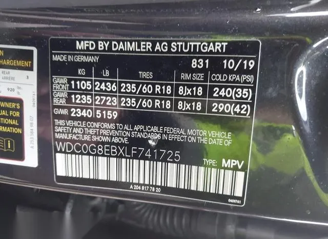 WDC0G8EBXLF741725 2020 2020 Mercedes-Benz GLC 300- 4Matic 9