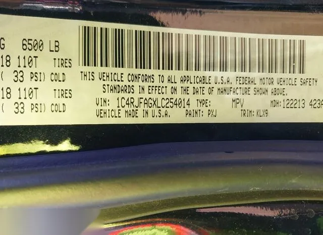 1C4RJFAGXLC254014 2020 2020 Jeep Grand Cherokee- North Edit 9