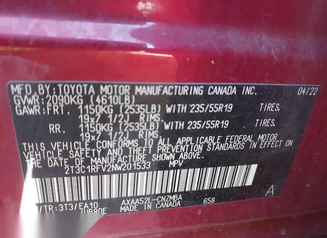 2T3C1RFV2NW201533 2022 2022 Toyota RAV4- Xle Premium 9