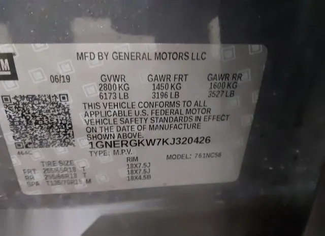 1GNERGKW7KJ320426 2019 2019 Chevrolet Traverse- 1LT 9