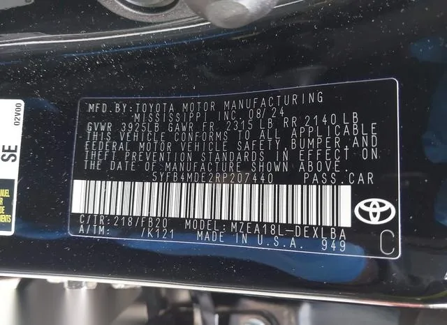 5YFB4MDE2RP207440 2024 2024 Toyota Corolla- LE 9