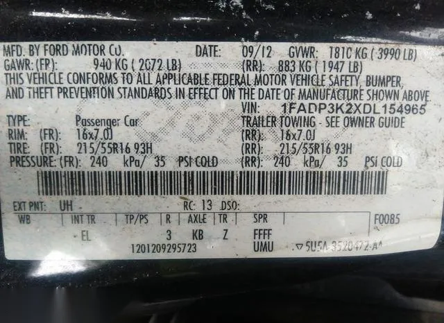 1FADP3K2XDL154965 2013 2013 Ford Focus- SE 9