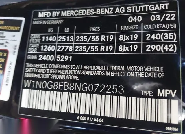 W1N0G8EB8NG072253 2022 2022 Mercedes-Benz GLC 300- 4Matic Suv 9