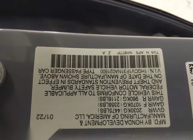 1HGCV1F31NA021500 2022 2022 Honda Accord- Sport 9